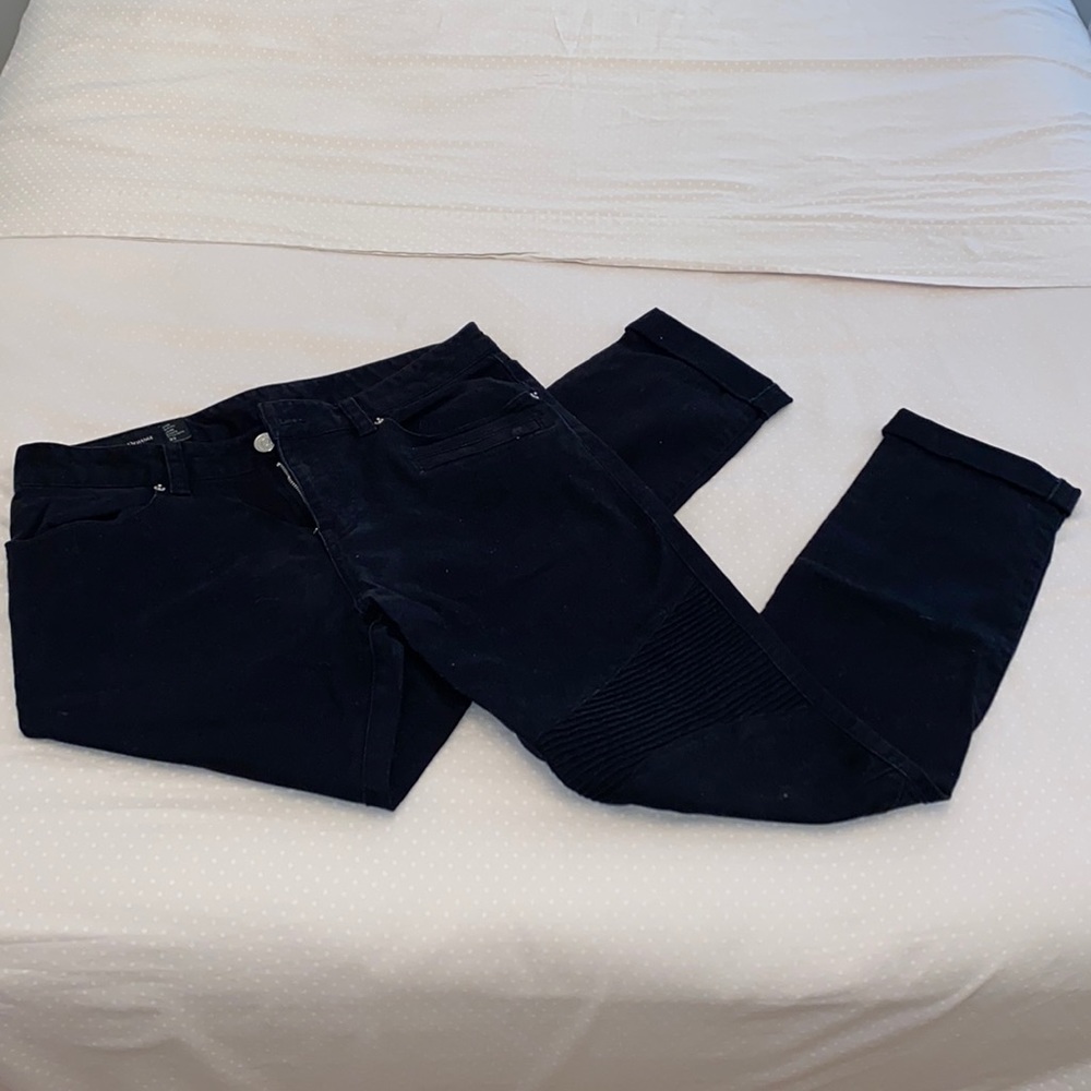 Men’s Armani Exchange Black Moto Jeans - Size 32
